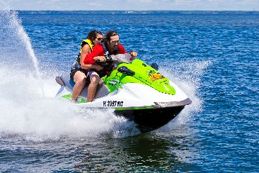 man and woman on jet ski in destin